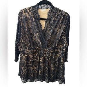 Kiyonna Black Lace Blouse